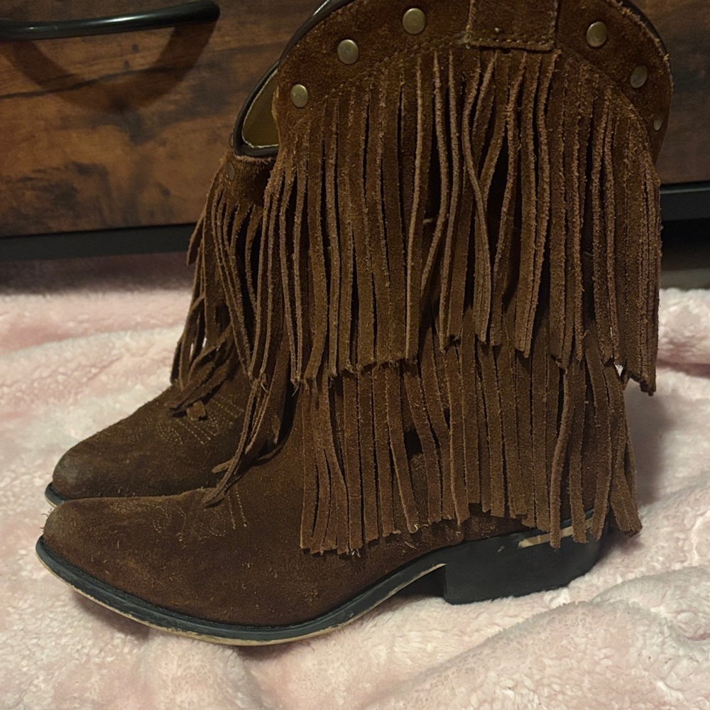 Suede Fringe Ankle Booties - Picture 8 of 10